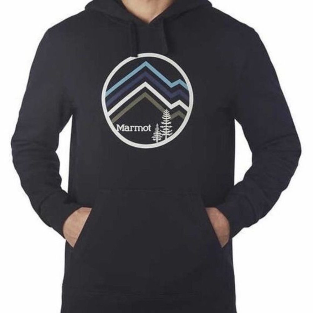Marmot Black Hoodie with Mountain Logo